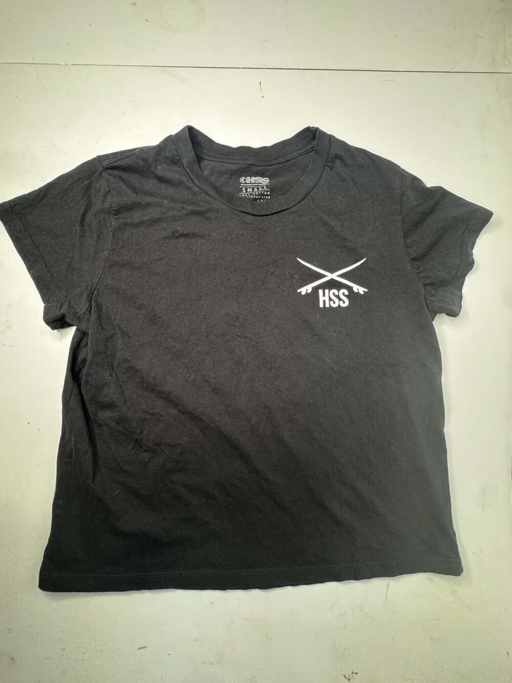 HSS Huntington Surf and Sport T-Shirt Size Small Black Cotton Graphic Surf